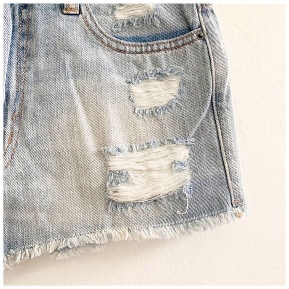 BDG High Rise Dree Cheeky Distressed Jean Shorts - Picture 6 of 8